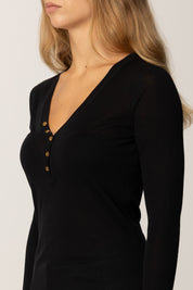 Elisabetta Franchi Maglia In Jersey con Bottoni MD62B56E2 NERO