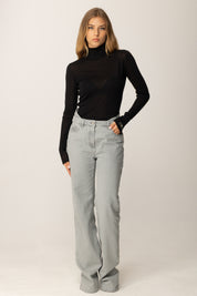 Elisabetta Franchi Maglia In Jersey con Cuciture Lingerie MD61B56E2 NERO