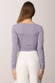 Elisabetta Franchi Maglia In Jersey con Dettaglio Gioiello MD02962E2 LILLA