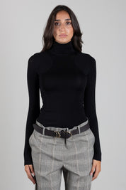 Elisabetta Franchi Maglia In Jersey con Logo Gioiello MD03B66E2 NERO