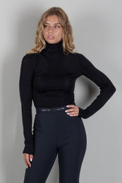 Elisabetta Franchi Maglia In Jersey con Logo Gioiello MD03B66E2 NERO