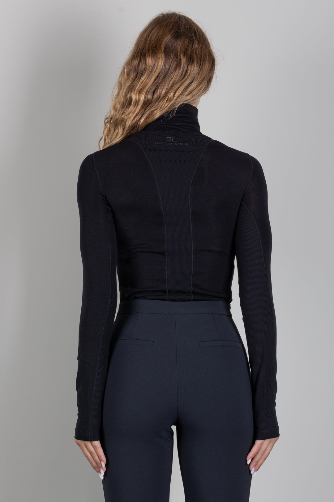 Elisabetta Franchi Maglia In Jersey con Logo Gioiello MD03B66E2 NERO