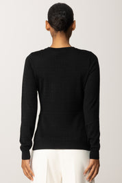 Elisabetta Franchi Maglia In Lana con Micro-logo Jacquard MK24S56E2 NERO