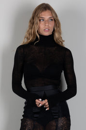 Elisabetta Franchi Maglia In Lana con Nervature MK04W66E2 NERO