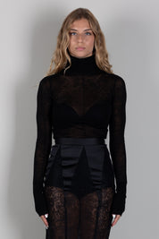 Elisabetta Franchi Maglia In Lana con Nervature MK04W66E2 NERO