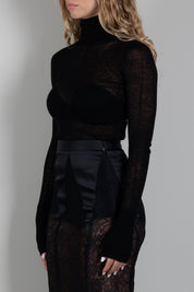 Elisabetta Franchi Maglia In Lana con Nervature MK04W66E2 NERO