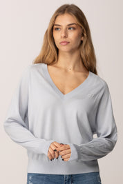 Elisabetta Franchi Maglia In Lana e Seta con Scollo a V MK34S57E2 STARLIGHT