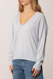 Elisabetta Franchi Maglia In Lana e Seta con Scollo a V MK34S57E2 STARLIGHT