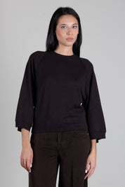 Twin-set Maglia In Misto Viscosa con Maniche a 3/4 262TF3023 DEEP BROWN