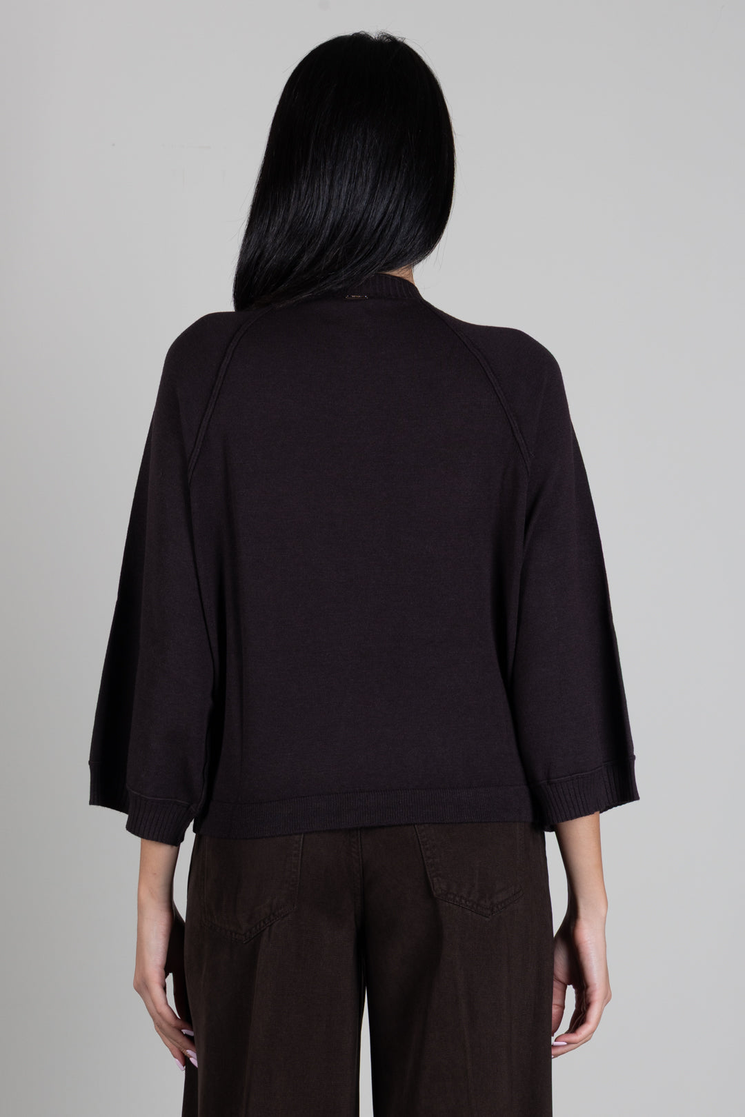 Twin-set Maglia In Misto Viscosa con Maniche a 3/4 262TF3023 DEEP BROWN