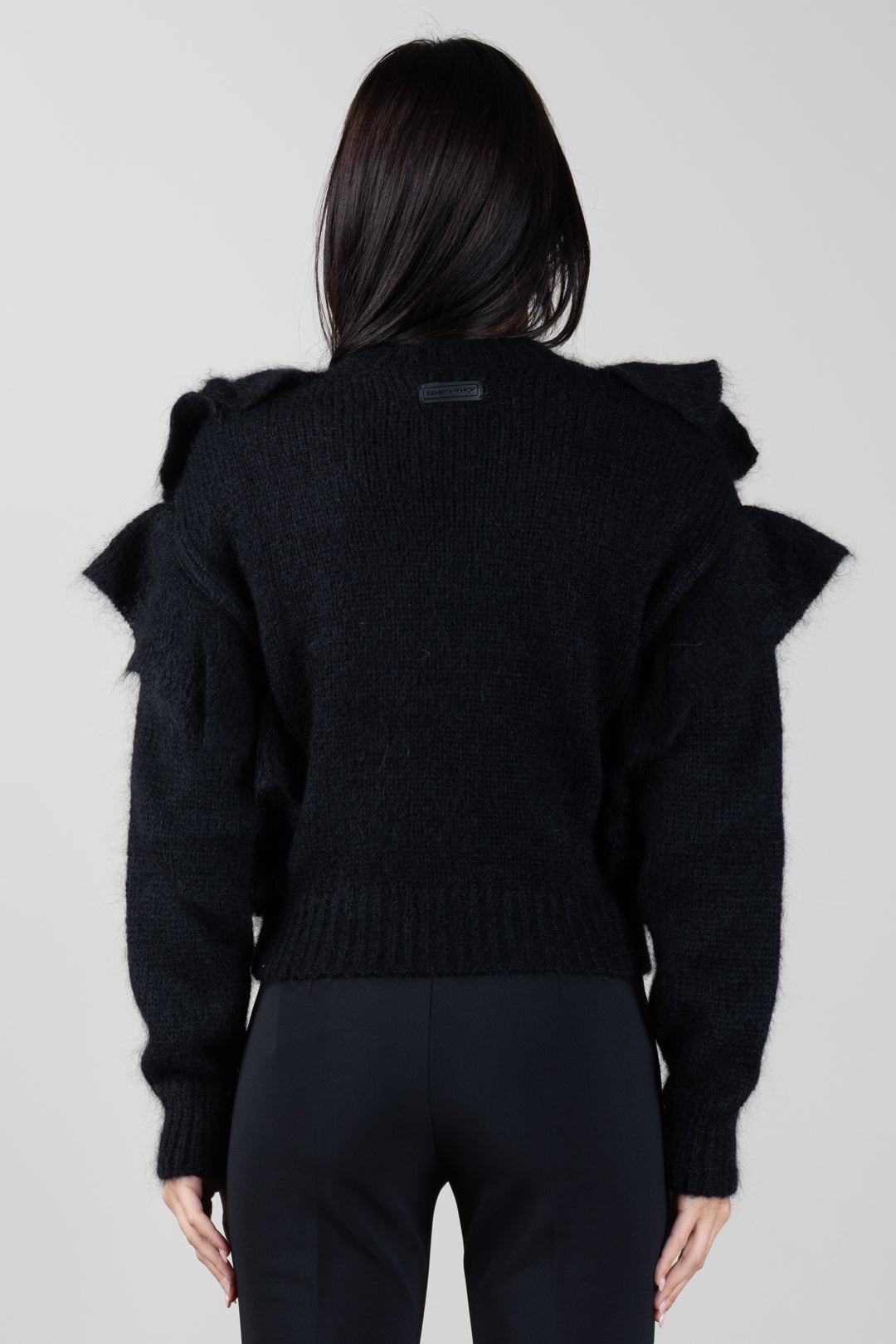 Elisabetta Franchi Maglia In Mohair con Ruches MK42T67E2 NERO