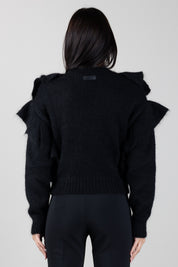 Elisabetta Franchi Maglia In Mohair con Ruches MK42T67E2 NERO