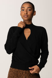 Twin-set Maglia In Viscosa Stretch con Cut-out e Incrocio 252TP3060 NERO