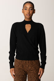 Twin-set Maglia In Viscosa Stretch con Cut-out e Incrocio 252TP3060 NERO