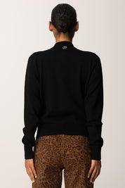 Twin-set Maglia In Viscosa Stretch con Cut-out e Incrocio 252TP3060 NERO