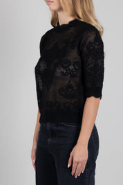 Twin-set Maglia Jacquard In Misto Alpaca 262TP3341 NERO