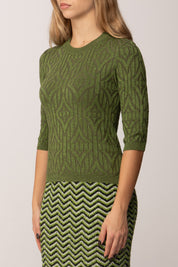 Akep Maglia Logo Lurex MGKD11034 VERDE