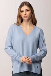 Meme Road Maglia Over con Scollo a V MRK629 GLACIALE