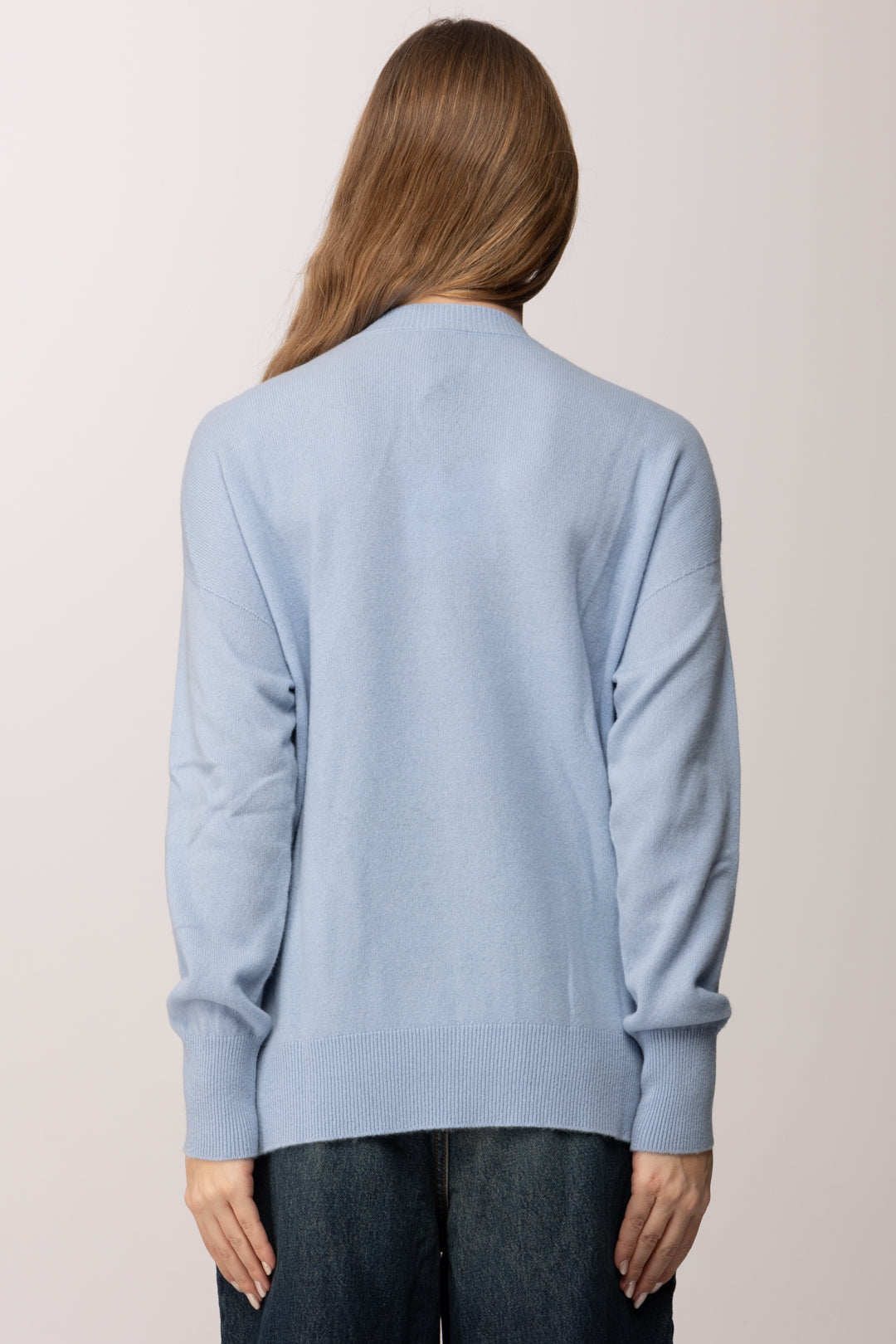 Meme Road Maglia Over con Scollo a V MRK629 GLACIALE