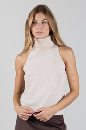 Manila Grace Maglia Smanicata con Collo Alto M404WU TUFFET :AI26