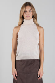 Manila Grace Maglia Smanicata con Collo Alto M404WU TUFFET :AI26