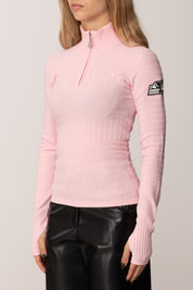 Patrizia Pepe Maglia Tecnica con Dolcevita con Zip 2K0361 K667 DELICATE PINK