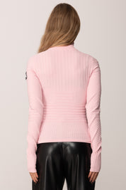 Patrizia Pepe Maglia Tecnica con Dolcevita con Zip 2K0361 K667 DELICATE PINK