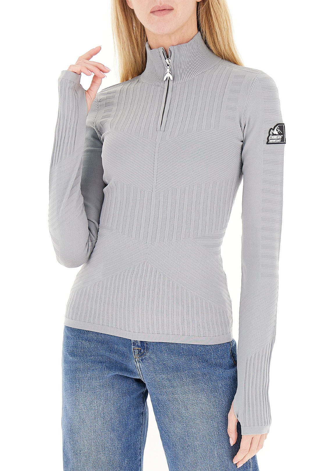 Patrizia Pepe Maglia Tecnica con Dolcevita con Zip 2K0361 K667 MISTERY GRAY