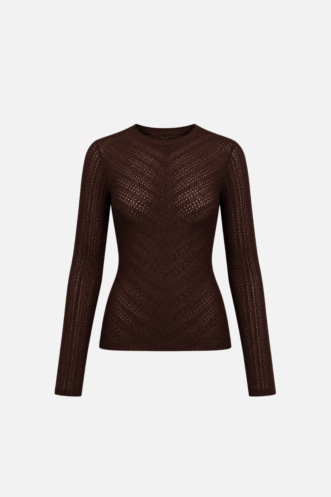 Twin-set Maglia Traforata In Viscosa Stretch 262TP3492 DARKNESS BROWN CHIAR