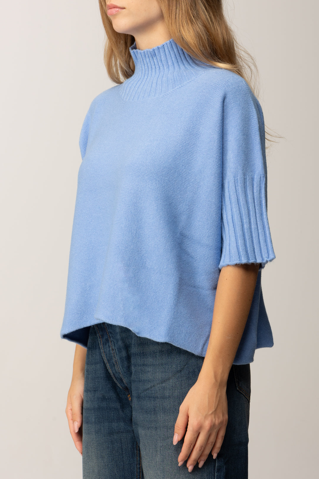 Manila Grace Maglioncino Over a Maniche Corte M433VU LAGO