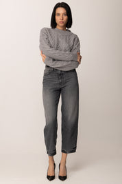 Patrizia Pepe Maglione Cropped con Intrecci In Misto Lana 2K0333 K217 MISTERY GRAY