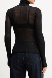 Patrizia Pepe Maglione Dolcevita In Lana Fine 2K0347 K034 NERO