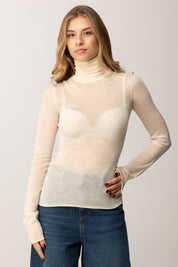 Patrizia Pepe Maglione Dolcevita In Lana Fine 2K0347 K034 WOOLY WHITE