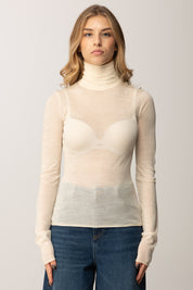 Patrizia Pepe Maglione Dolcevita In Lana Fine 2K0347 K034 WOOLY WHITE