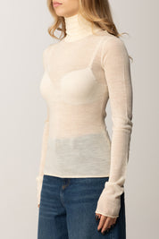 Patrizia Pepe Maglione Dolcevita In Lana Fine 2K0347 K034 WOOLY WHITE