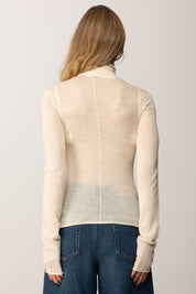 Patrizia Pepe Maglione Dolcevita In Lana Fine 2K0347 K034 WOOLY WHITE