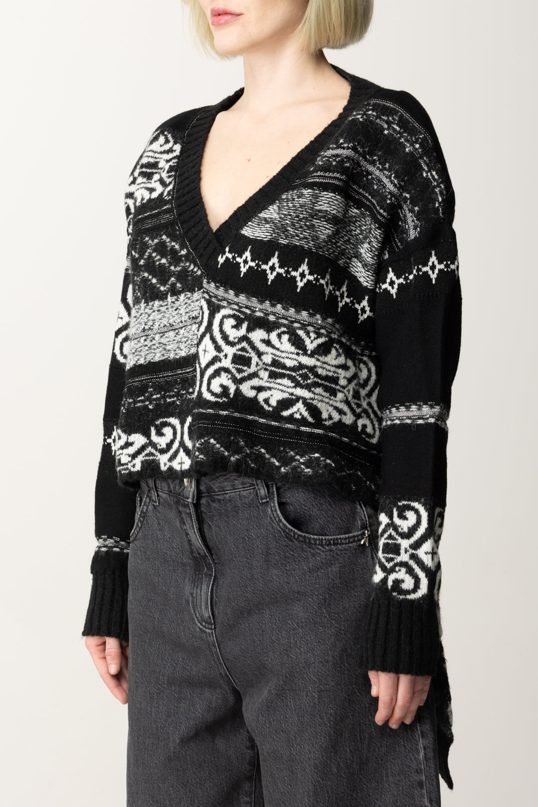 Akep Maglione Fantasia Asimmetrico MGKD07014 NERA