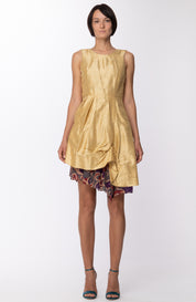 Manila Grace Manila Grace: Abito In Shantung Smanicato SS3845 ORO