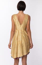 Manila Grace Manila Grace: Abito In Shantung Smanicato SS3845 ORO