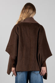 Twin-set Mantella con Sciarpa Imbottita e Bordi Effetto Pelliccia 262TO5510 DARKNESS BROWN