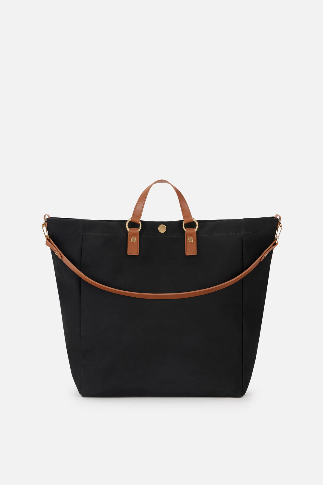 Elisabetta Franchi Maxi Tote In Tela con Lettering BS14A62E2 NERO/CUOIO