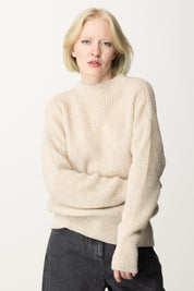 Akep Maxipull con Scollo Sul Retro MGKD07109 PANNA