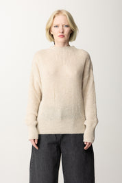 Akep Maxipull con Scollo Sul Retro MGKD07109 PANNA