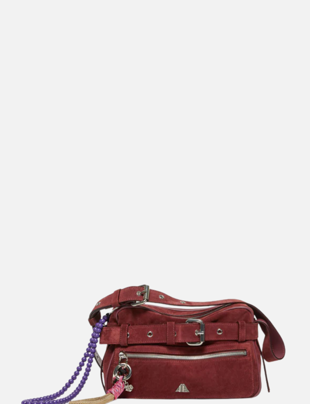 Aniye By Medium Santa Bag In Suede con Zip 1A5490 BERRY LOVE :PE26