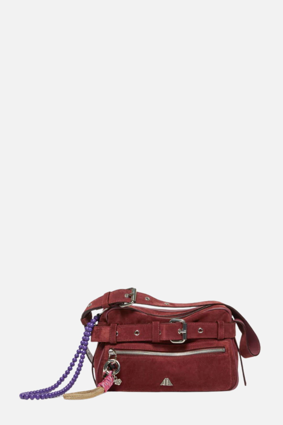 Aniye By Medium Santa Bag In Suede con Zip 1A5490 BERRY LOVE :PE26