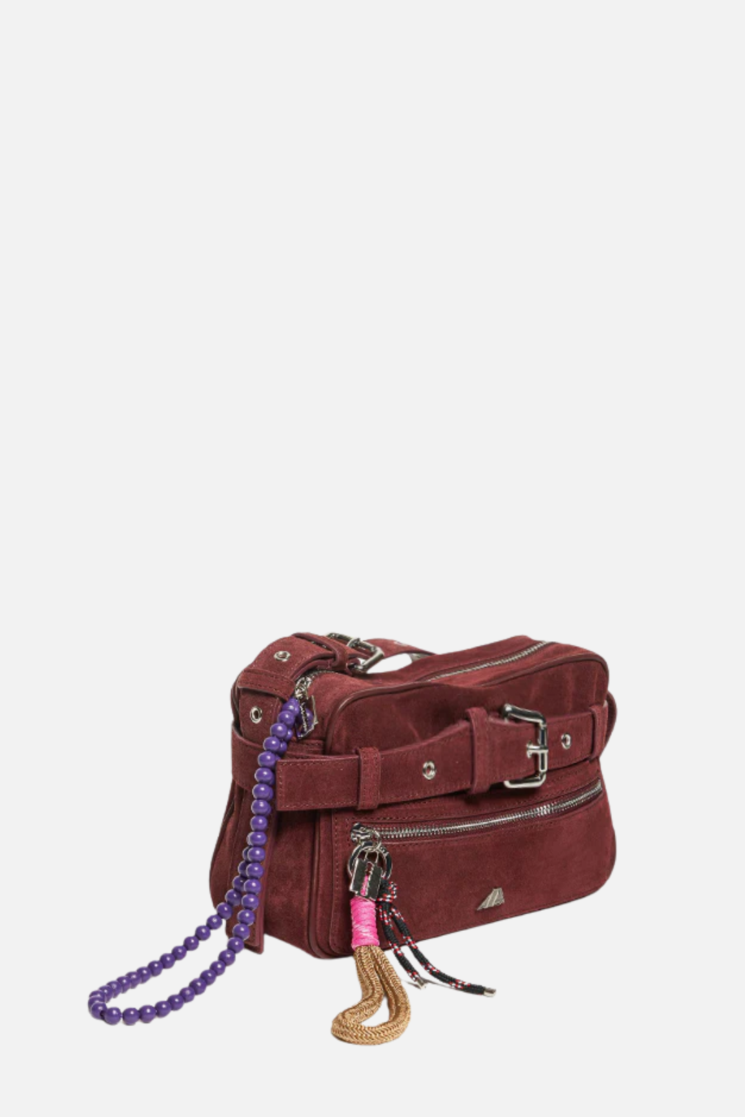 Aniye By Medium Santa Bag In Suede con Zip 1A5490 BERRY LOVE :PE26