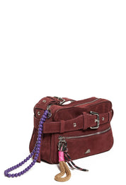 Aniye By Medium Santa Bag In Suede con Zip 1A5490 BERRY LOVE :PE26