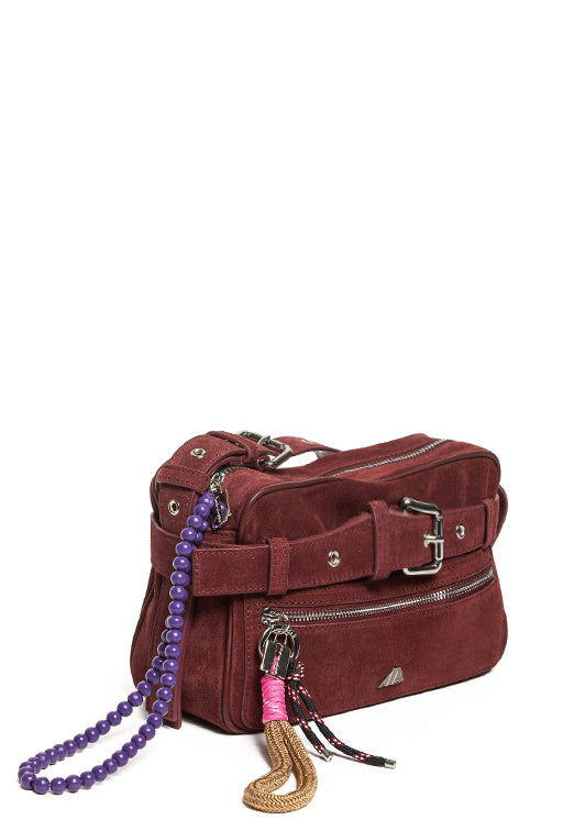 Aniye By Medium Santa Bag In Suede con Zip 1A5490 BERRY LOVE :PE26