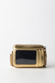 Kurt Geiger Micro Camera Bag Metal a Tracolla con Portacarte 3530161979 GOLD