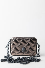 Kurt Geiger Micro Camera Bag Metal a Tracolla con Portacarte 3530164979 GUNMETAL